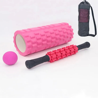 33cm black foam roller with six gear massage bars for muscle relief
