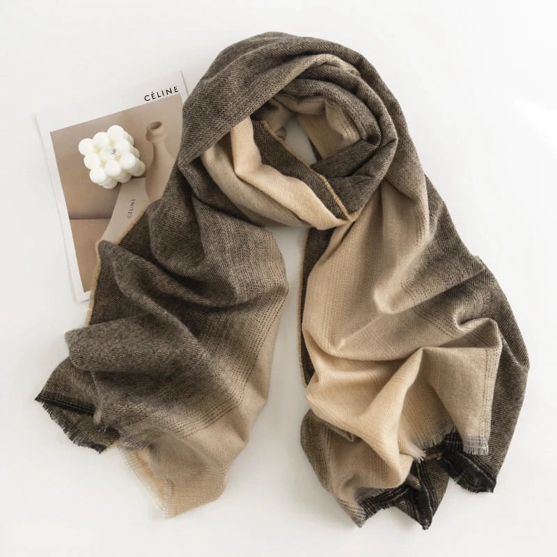 Stylish herringbone pattern artificial cashmere scarf for women in various colors