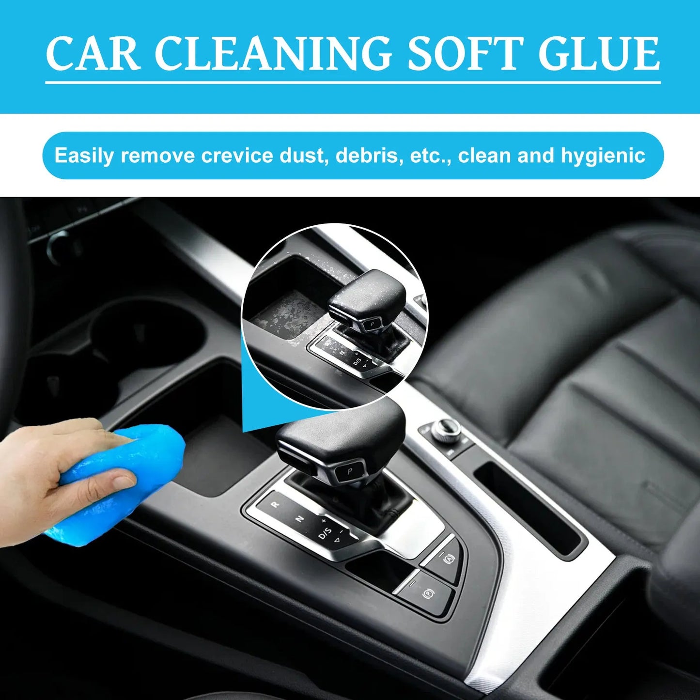 70g car interior cleaning soft gel adhesive for dust removal from vents and crevices.