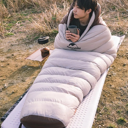 Mummy-style goose down sleeping bag with storage bag, available in 12 specifications from 350g to 1090g fill weight