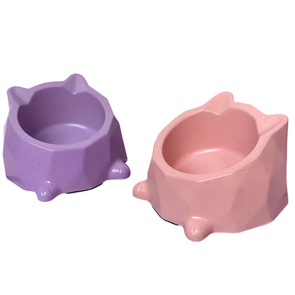 Bamboo fibre cat bowl in morning mist green colour with weighted base