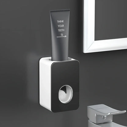 Automatic toothpaste dispenser wall-mounted with punch-free installation measuring 18.5cm