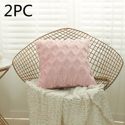 Luxury fur cushion cover in various colors, perfect for sofa or bed decor