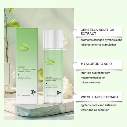 Centella asiatica soothing toner lotion bottle 120ml with hydrating ingredients