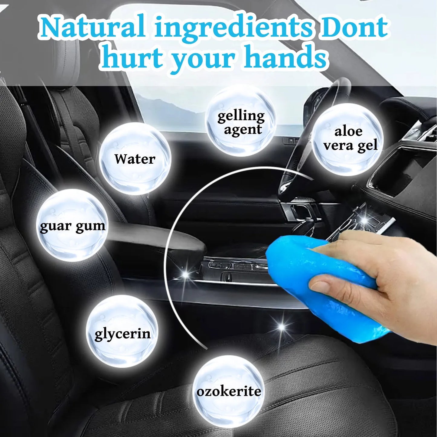 70g car interior cleaning soft gel adhesive for dust removal from vents and crevices.