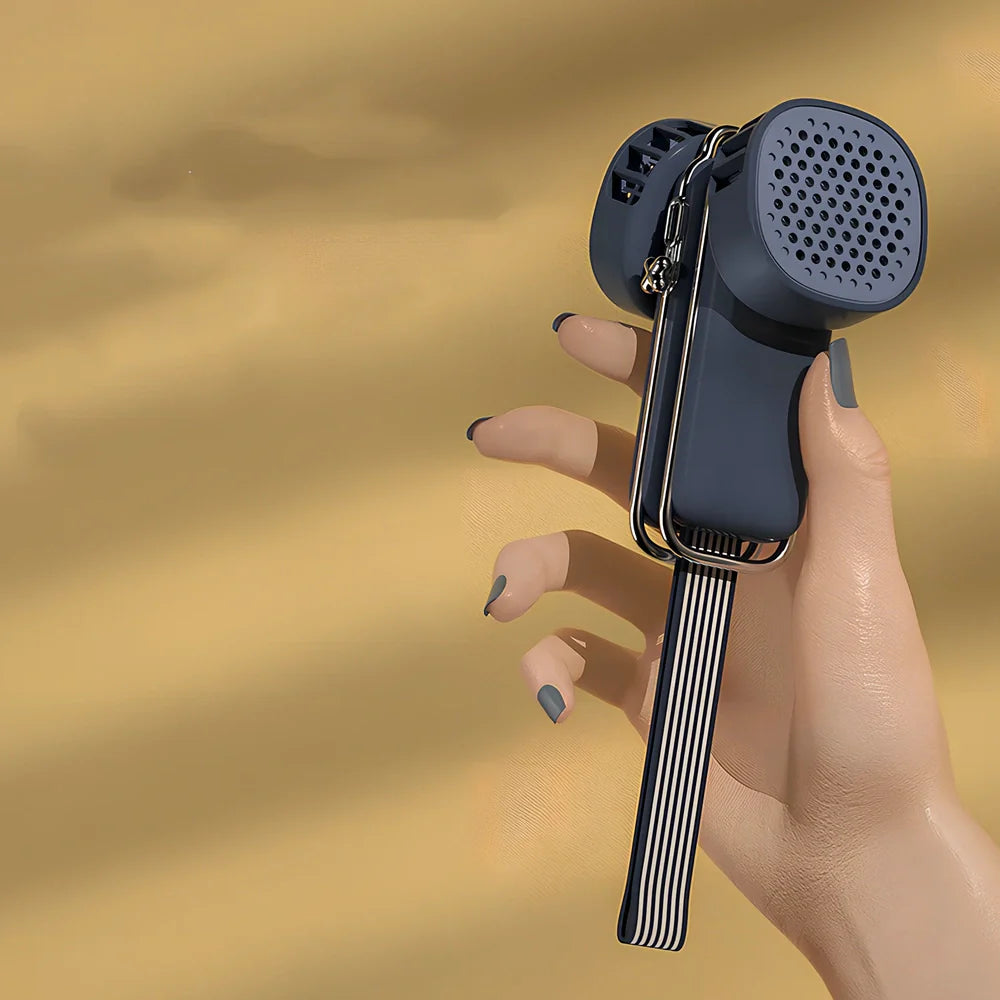 Folding USB mini portable fan in cream ice with 20cm blade and 50cm cord for summer cooling