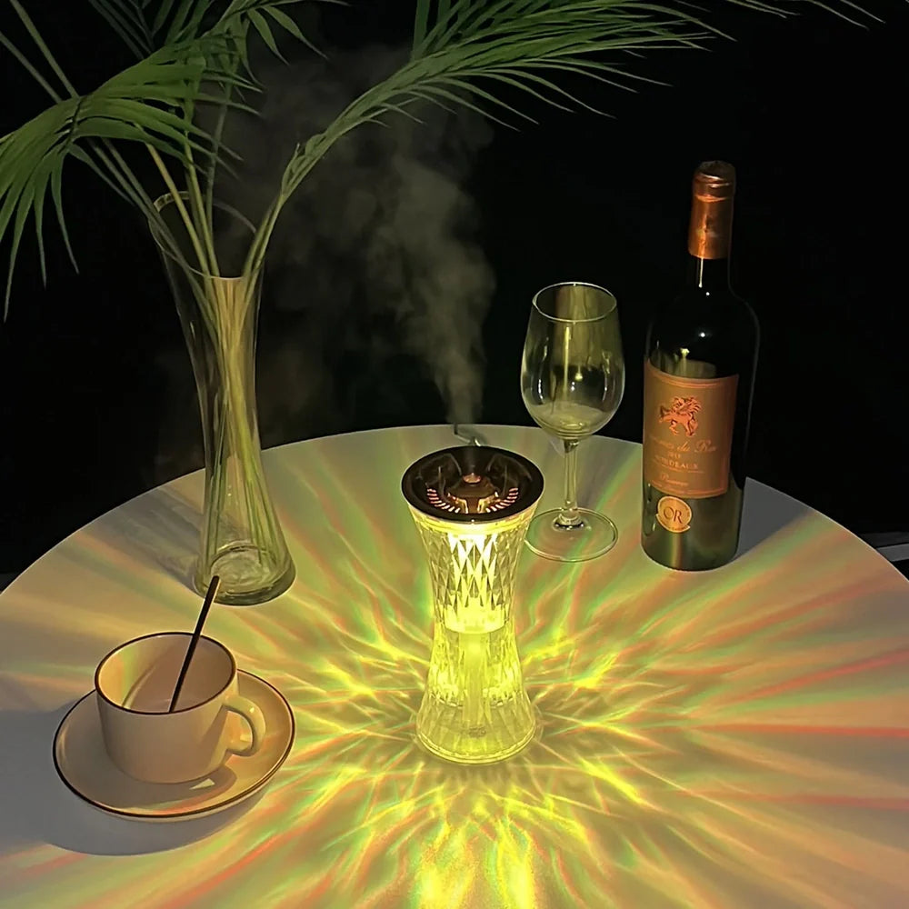 Wild Waist desktop humidifier with 270mL tank, romantic atmosphere lamp, ABS shell 86x86x193mm, USB powered, 315g