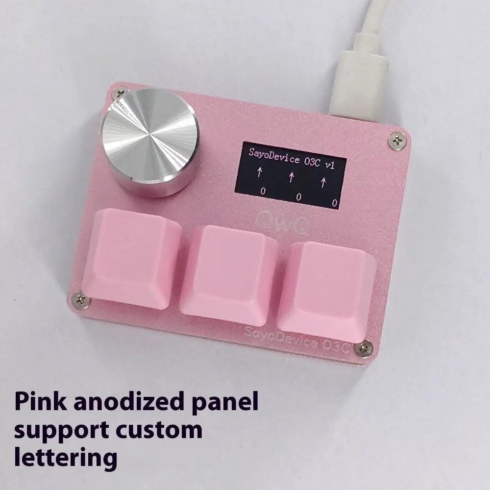 Magnetic axis numeric game keypad with programmable knob and colour screen on desk