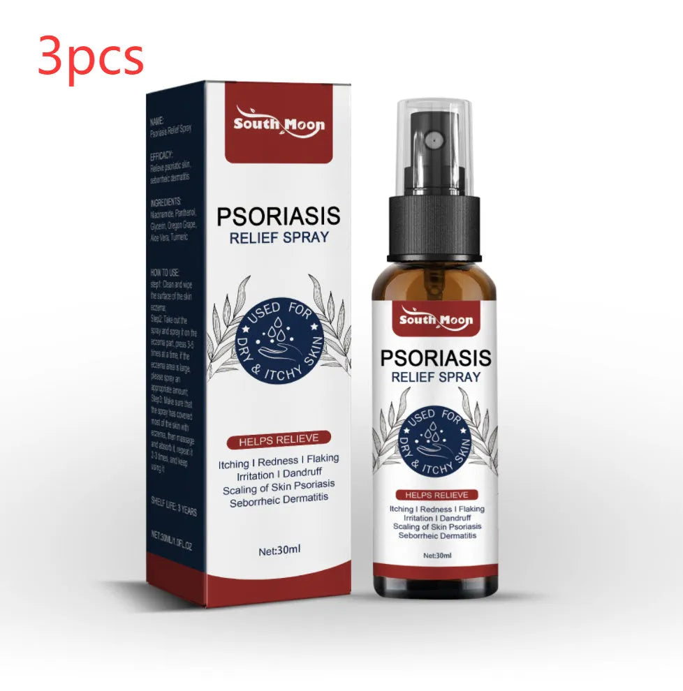 30ml bottle of body care relief spray with aloe vera and panthenol.