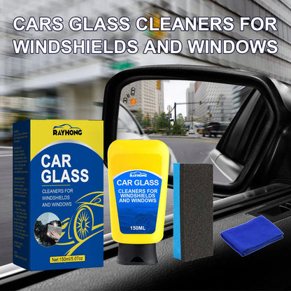 150ml car windscreen cleaner bottle with sponge and microfibre cloth for automotive glass cleaning