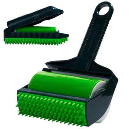 Yellow and green washable reusable lint rollers for pet hair removal on fabrics and carpets.