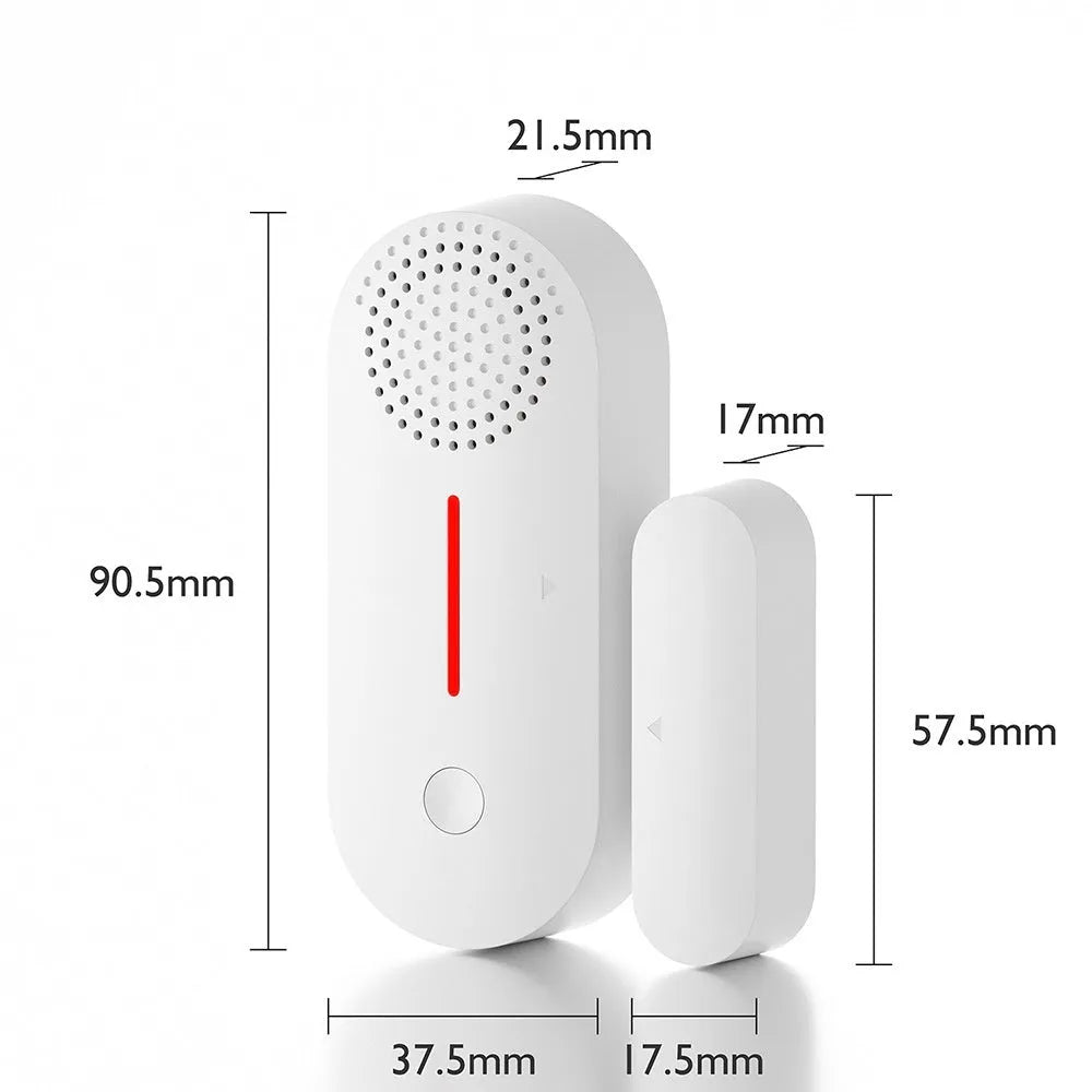 WiFi door magnetic sensor alarm unit for wireless home security with sound and light alerts