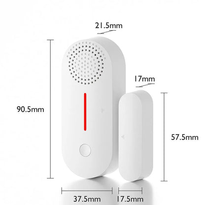 WiFi door magnetic sensor alarm unit for wireless home security with sound and light alerts