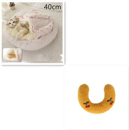Cozy pet bed with plush and warm fabric for cats and dogs