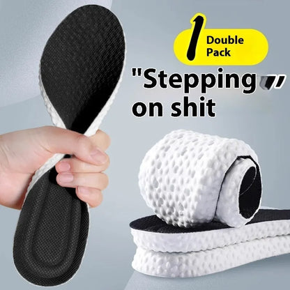 Breathable deodorant sports insoles in grey, black, and orange colours, with cut-to-fit sizing for shoes 35-46.