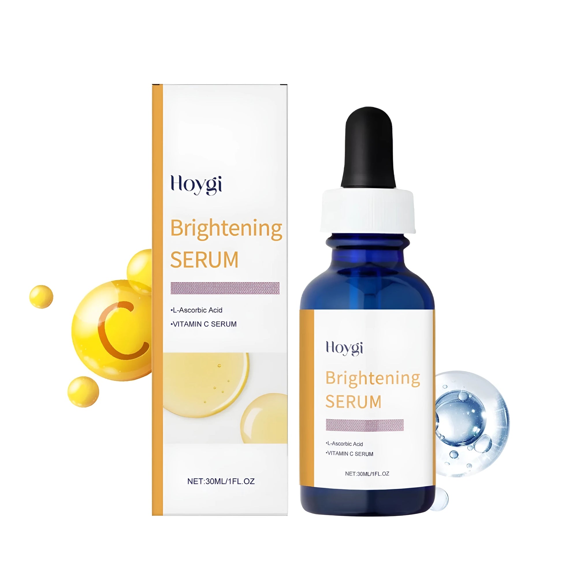 30ml vitamin C essence serum bottle with ascorbic acid and vitamin E antioxidants