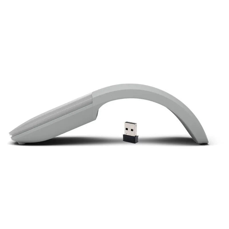 Black folding touch wireless mouse shown in open position with Bluetooth 4.0 logo