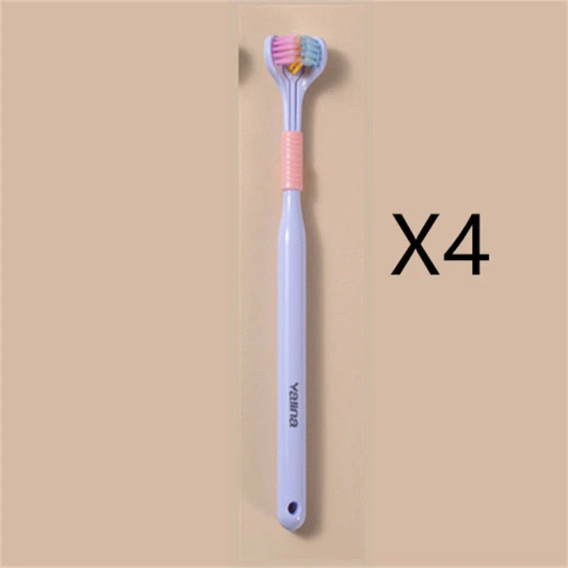 Soft Bristle Tri-Angle Toothbrush with customizable features for deep cleaning and travel convenience