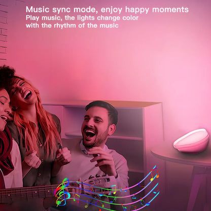 Smart desk lamp with 16 colour options, 155mm height, WiFi and Bluetooth control for bedroom lighting