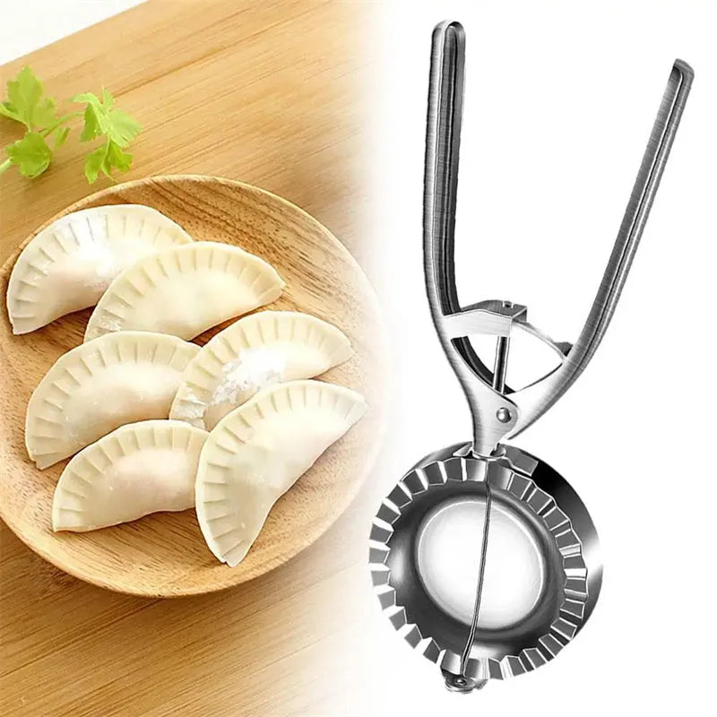 Kitchen dumpling mould with stainless steel manual dumpling machine for home baking skin press tool noodle maker and compact sealing design silver durable construction tool