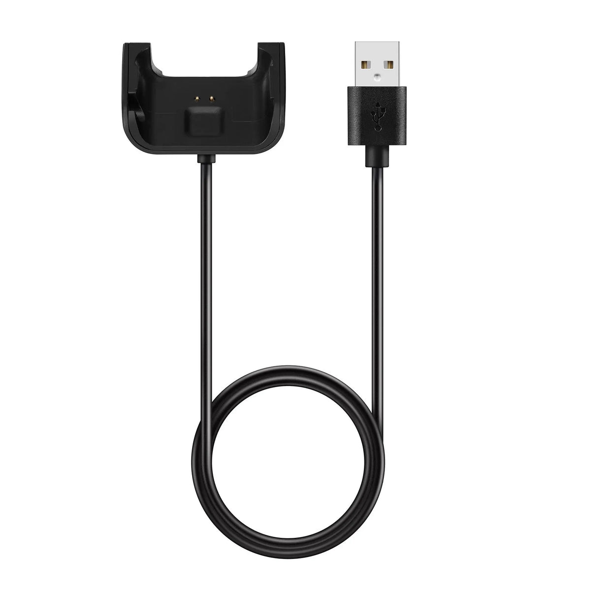 Black plastic charging cable for Youth Edition Running Smart Watch, single replacement lead