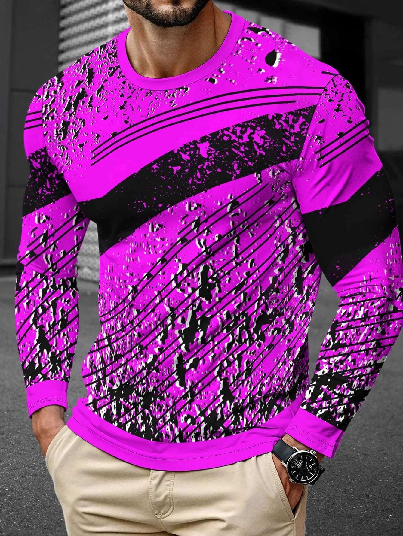 Men's long sleeve milk silk pullover in round neck style showing multiple colour options