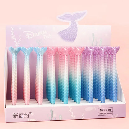 Mermaid cartoon gel pen with 0.38mm needle tip in random colour variation