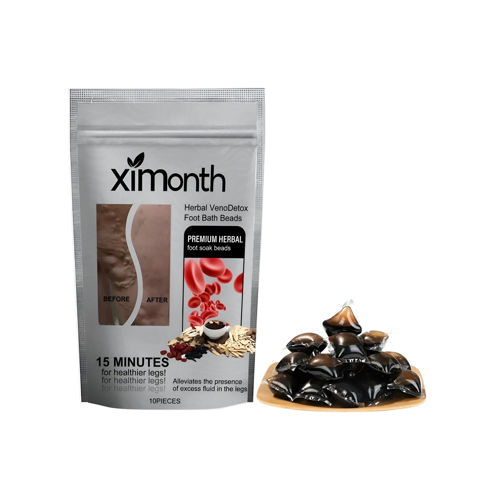 Leg soaking foot gel beads containing mugwort root and bee venom ingredients