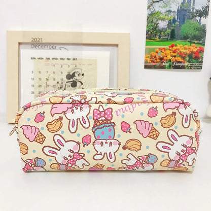 Printed cylindrical PVC pencil case, 19x6.3x7cm, Japanese cute cartoon stationery box for school students