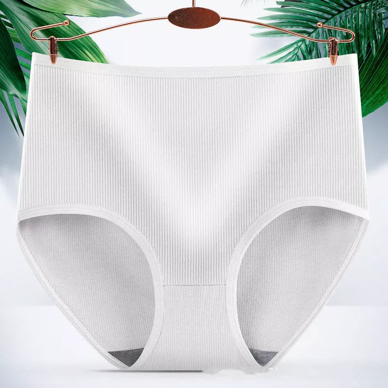 Women's high waist tummy tucking hip lifting body shaping panties in milk silk