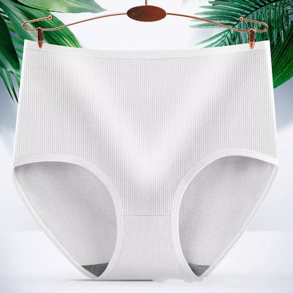 Women's high waist tummy tucking hip lifting body shaping panties in milk silk