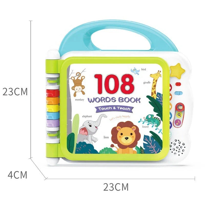 Kids English Learning Machine with Bluetooth in pink, red, and green colors