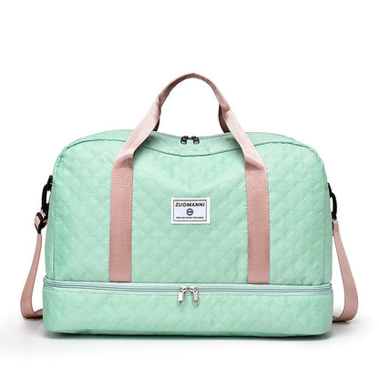 Oxford cloth travel bag with 36-55 litre capacity in street trend style with sewing thread details