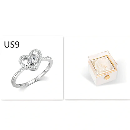 Acrylic rotating rose jewelry box in sapphire blue, 10cm diameter with three-layer storage and carrying bag