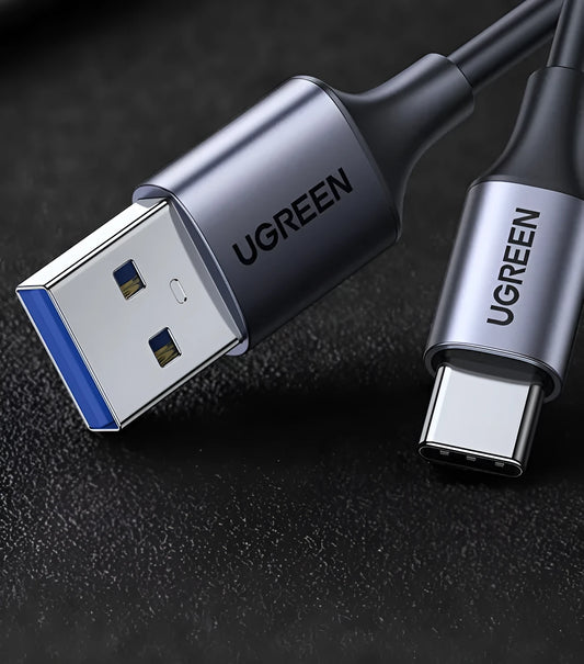 Black Lvlian 1 metre USB data and charging cable with straight connector