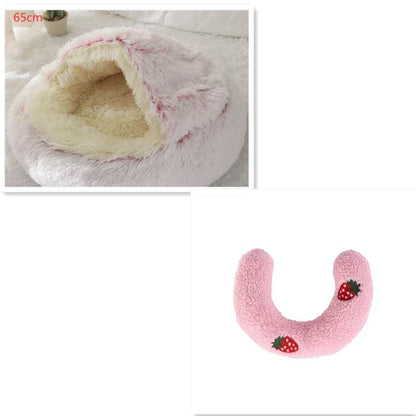 Cozy pet bed with plush and warm fabric for cats and dogs