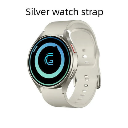 Replacement smart watch strap in black or silver silicone or steel, with coarse or fine steel options.