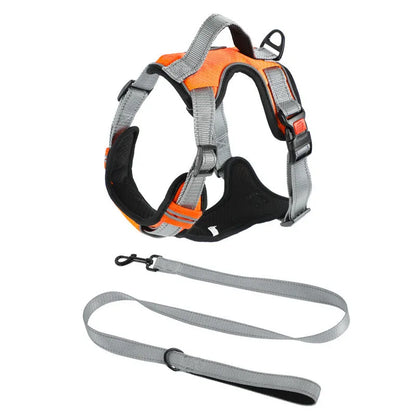 Polyester dog vest harness with hand-holding rope attachment in multiple colour options