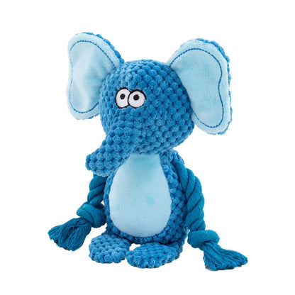 Plush dog rope toy in animal design for interactive tug-of-war play
