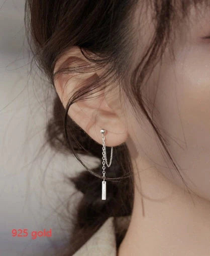 Elegant women's tassel stud earrings in silver, gold, and 925 silver options