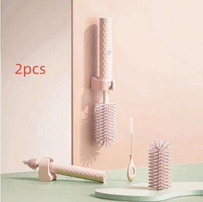 Electric Silicone Bottle Brush Set with rotating brush head for baby bottles