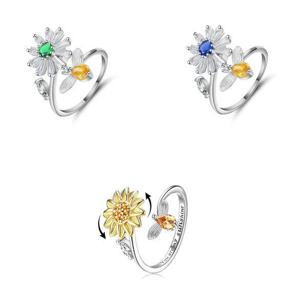 Stylish Fidget Spinner Ring with Adjustable Design, Crafted from Premium Materials for Stress Relief and Fashion