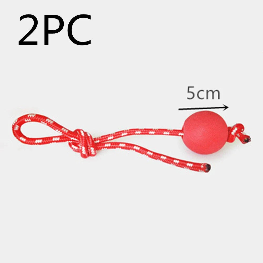 Multi-function dog chew toy with colorful rubber and cotton fiber rope for dental care and playtime