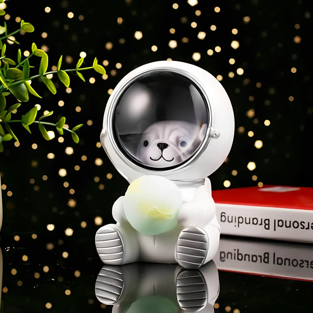 Starry sky animal atmosphere night light with resin construction measuring 9.5x10.5x13cm