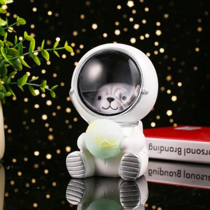 Starry sky animal night light in bear design with LED illumination and resin construction