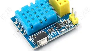 Temperature and humidity WiFi node module with DHT11 sensor measuring 25mm by 21mm
