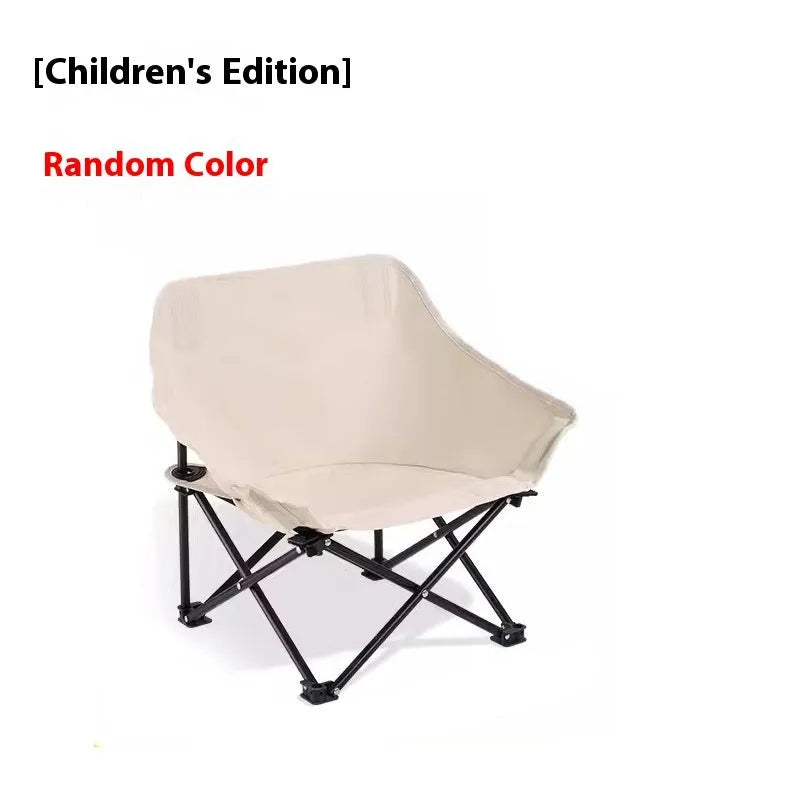 Portable folding camping chair with steel frame and Oxford fabric in outdoor setting