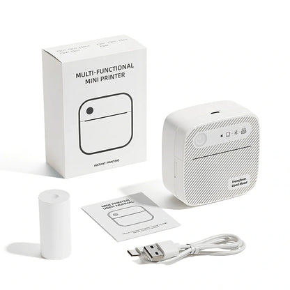 Portable mini label printer with Bluetooth connectivity and thermal printing technology