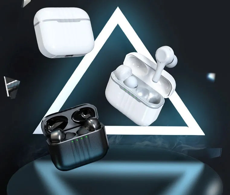 In-ear ENC noise reduction sports earphones in black and white, waterproof, 4-8 hour battery, ABS material, for running and gym use