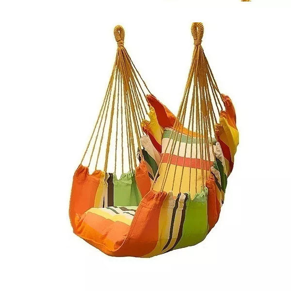 Canvas hammock swing chair in various colors for indoor and outdoor use